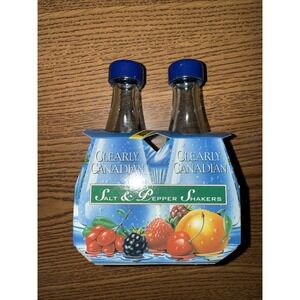Clearly Canadian Sparkling Water Beverage Salt & Pepper Shaker Set NOS